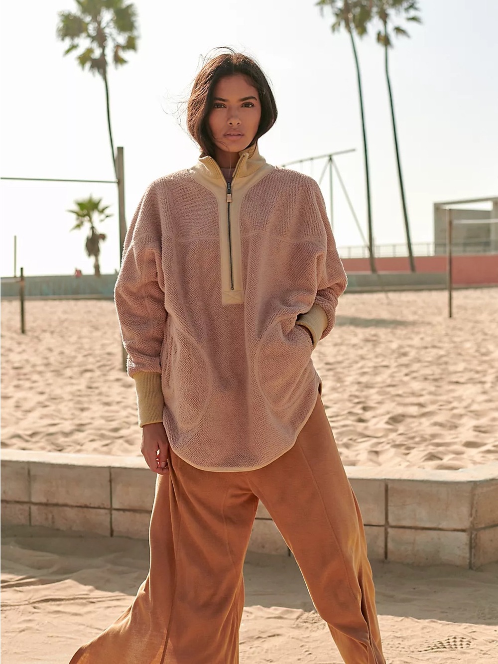 Free people movement mountain dreamin reversible Quarter‑Zip Pullover Jacket - Picture 2 of 8